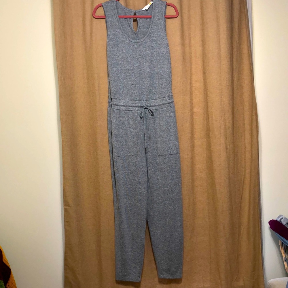C&C Heathered Gray Jumpsuit Large